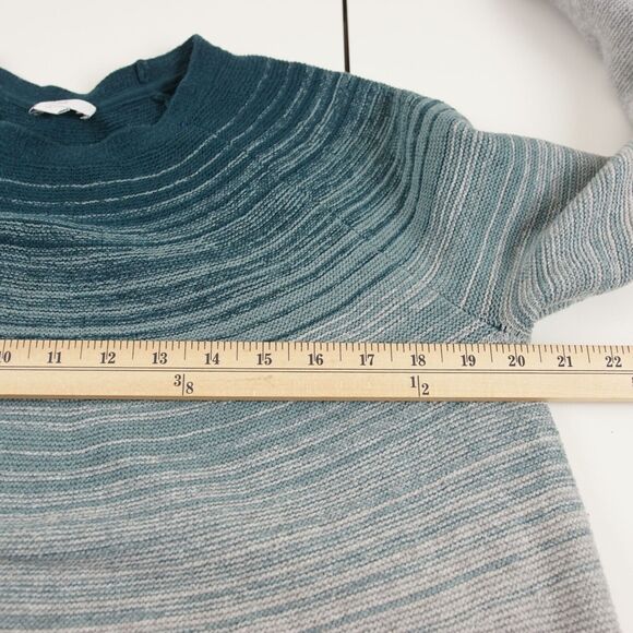 J Jill Ombre Green Gray Knit Sweater Tunic Cotton Blend Womens Sz L Tall - Picture 3 of 10